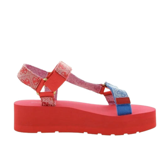 GUESS Womens Shoes 38 / Red GUESS - Adjustable Ankle Strap Avin Round Toe Wedge Sandals