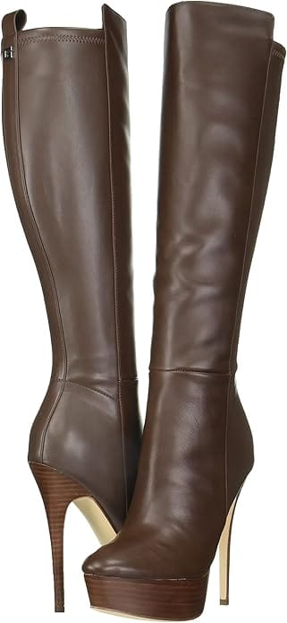 GUESS Womens Shoes 40 / Brown GUESS - Cadine Platform Heeled Dress Boots