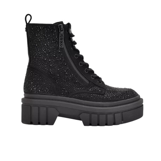 GUESS Womens Shoes 37 / Black GUESS - Ferine Embellished Combat Boots