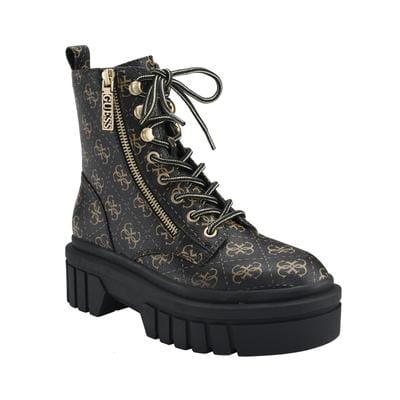 GUESS Womens Shoes 36 / Multi-Color GUESS -  Logo Zipper Lug Sole Fearne Combat Boots