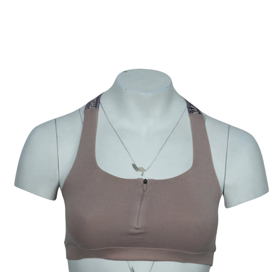 GYMSHARK Womens sports S / Beige GYMSHARK - Clasp back sports bra