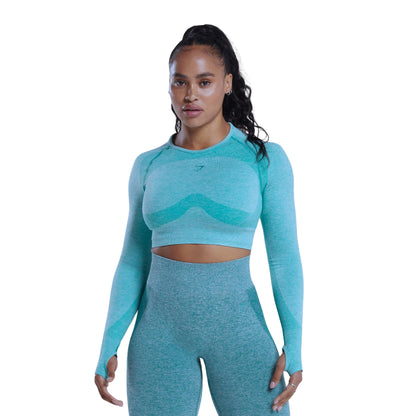 GYMSHARK Womens sports XS / Blue GYMSHARK - flex crop top