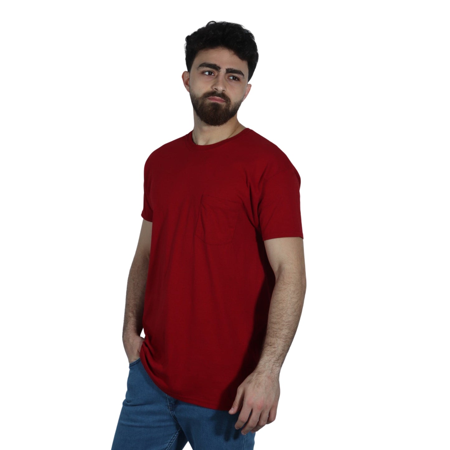 HANES Mens Tops L / Red HANES - One Side Pocket T-Shirt