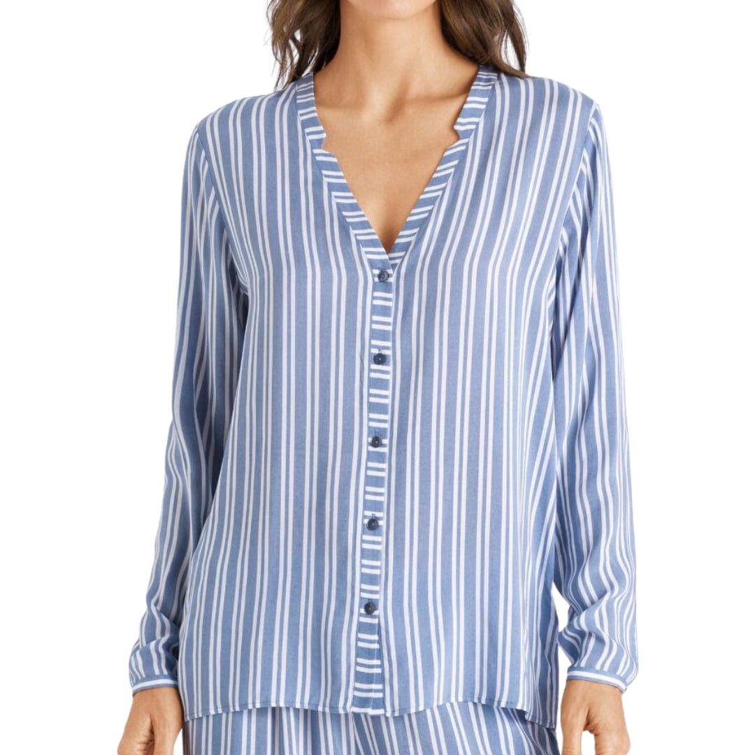 HANRO Womens Pajama XS / Multi-Color HANRO - Striped Button Front Pajama Top