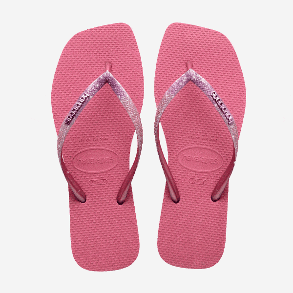 HAVAIANAS Womens Shoes 39 / Pink HAVAIANAS - Slim Square Glitter Flip Flops