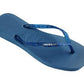 HAVAIANAS Womens Shoes 37 / Blue HAVAIANAS - Slim Square Logo Metallic Flip Flops