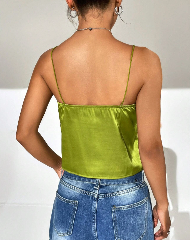 SHEIN - Twist Front Satin Tank top