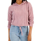 HIPPIE ROSE Womens Tops L / Pink HIPPIE ROSE - Cable-Knit Hoodie Sweater