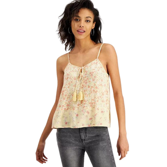 Hippie Rose Womens Tops M / Yellow Hippie Rose - Printed Tiered Camisole