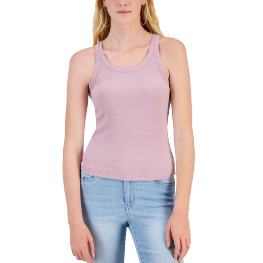 HIPPIE ROSE Womens Tops XS / Pink HIPPIE ROSE - Rib-Knit Scalloped-Trim Tank Top