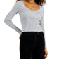 HOOKED UP Womens Tops XL / Grey HOOKED UP - Long Sleeve Bustier Top