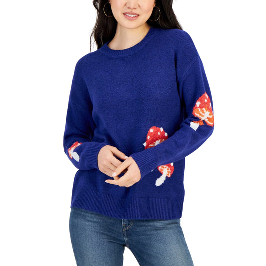 HOOKED UP Womens Tops HOOKED UP - Mushroom Printed Crewneck Sweater