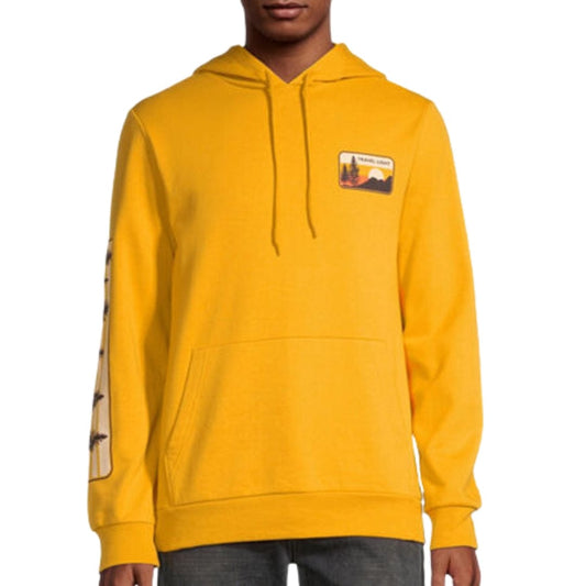 HYBRID Mens Tops S / Yellow HYBRID - Travel Light Printed Hoodie