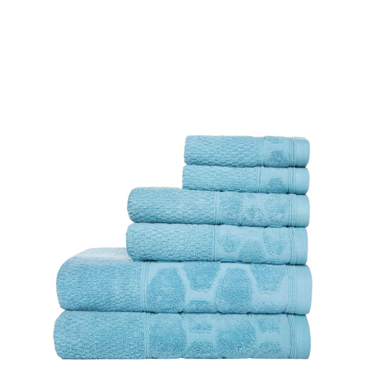 HYPED Towels 6 Pieces / Blue HYPED - Wildwood 6 Piece Bath Towel Set
