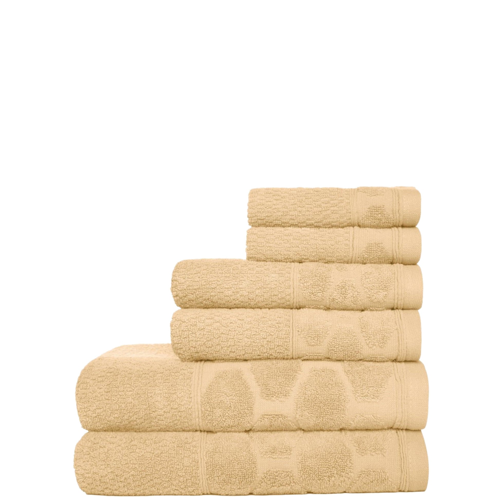 HYPED Towels 6 Pieces / Beige HYPED - Wildwood 6 Piece Bath Towel Set