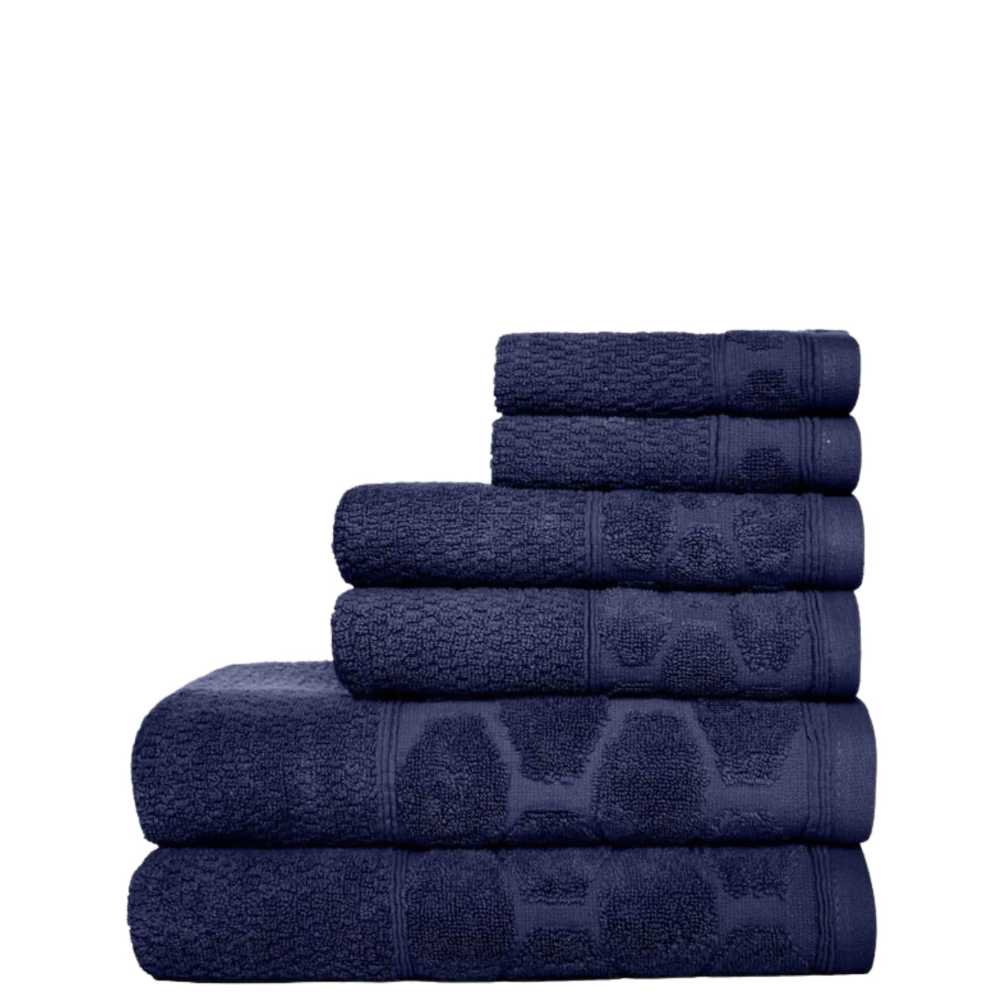 HYPED Towels 6 Pieces / Navy HYPED - Wildwood 6 Piece Bath Towel Set