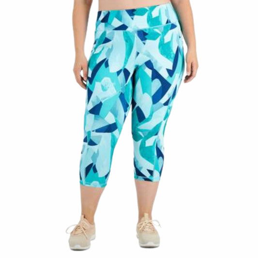 IDEOLOGY Womens sports XXXXL / Multi-Color IDEOLOGY - Plus Size Abstract Side Pocket Cropped Leggings