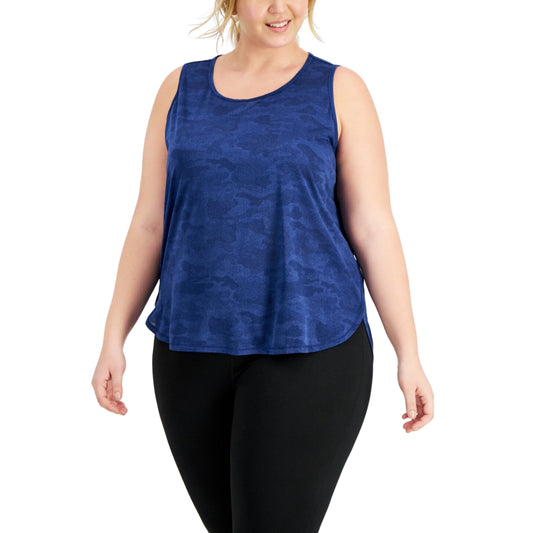 IDEOLOGY Womens sports XXL / Blue IDEOLOGY -  Plus Size Camo-Print Jacquard Tank Top