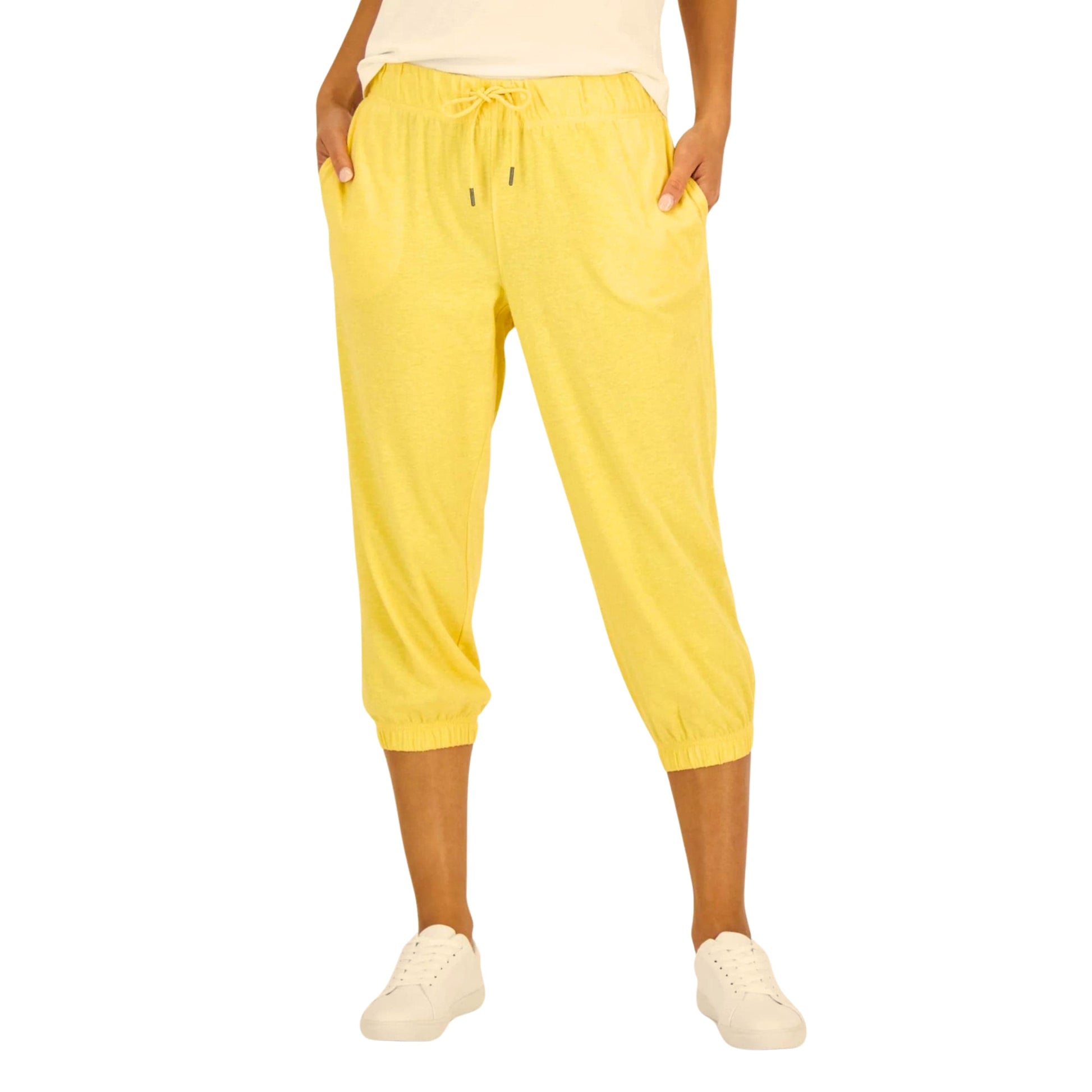 IDEOLOGY Womens sports L / Yellow IDEOLOGY - Retro Recycled Capri Pants
