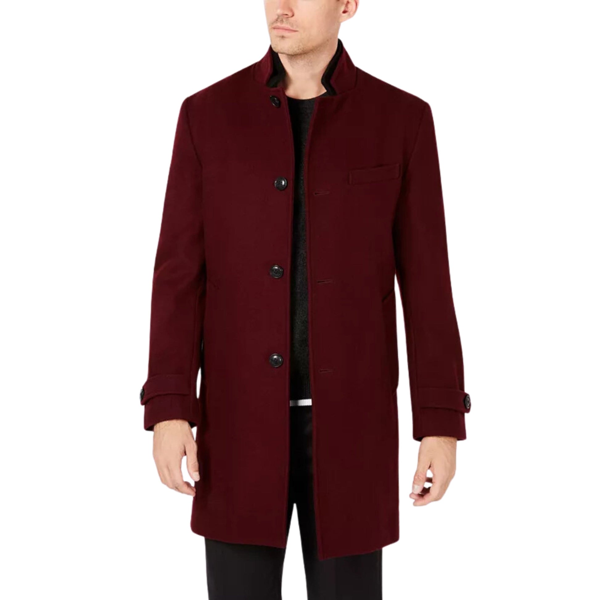 INC INTERNATIONAL CONCEPTS Mens Jackets L / Burgundy INC - Todd Slim-Fit Topcoat