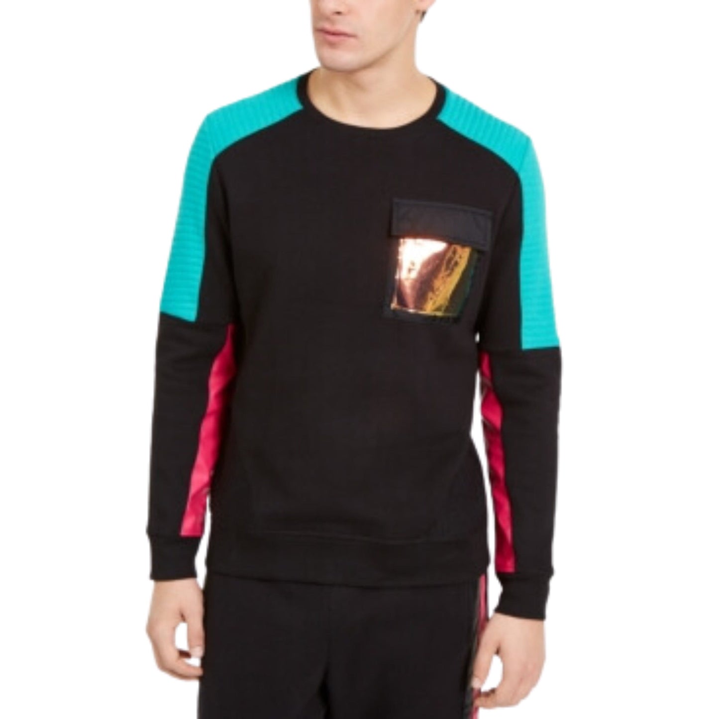 INC INTERNATIONAL CONCEPTS Mens Tops M / Multi-Color INC - Metallic Pocket Colorblock Sweatshirt