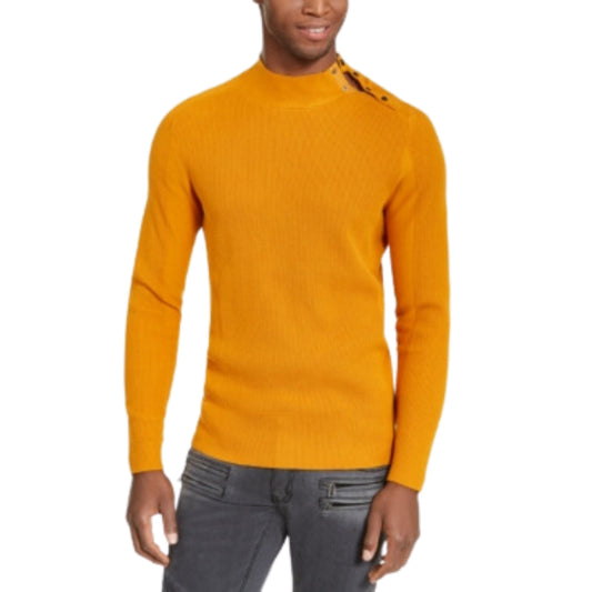 INC INTERNATIONAL CONCEPTS Mens Tops S / Orange INC - Ribbed Button Neck Sweater