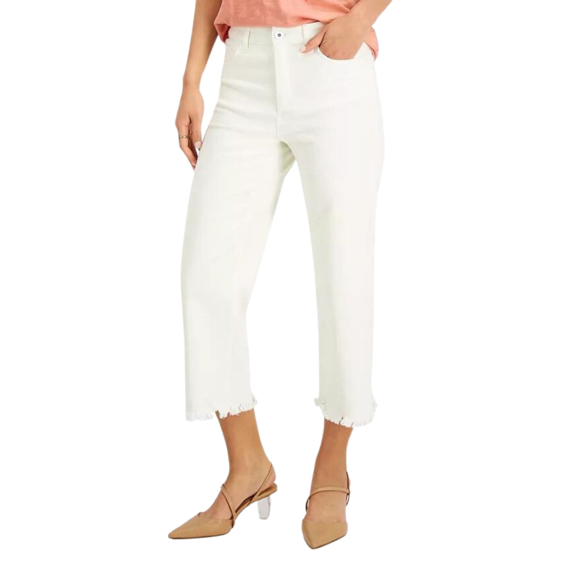 INC INTERNATIONAL CONCEPTS Womens Bottoms XS / White INC -  High Rise Cropped Wide-Leg Jeans