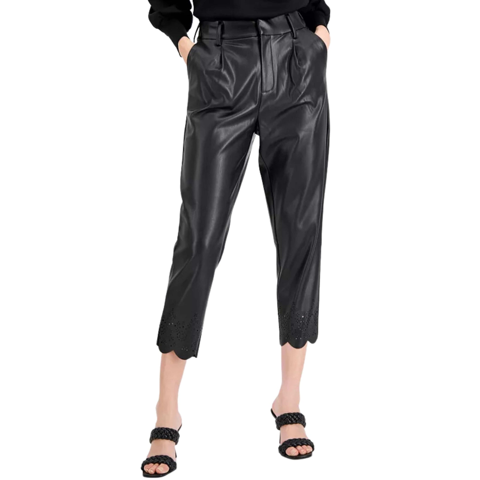 INC INTERNATIONAL CONCEPTS Womens Bottoms S / Black INC - High-Waist Faux-Leather Pants