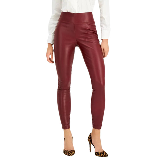 INC INTERNATIONAL CONCEPTS Womens Bottoms XXL / Burgundy INC INTERNATIONAL CONCEPTS - Women's Faux-Leather Leggings