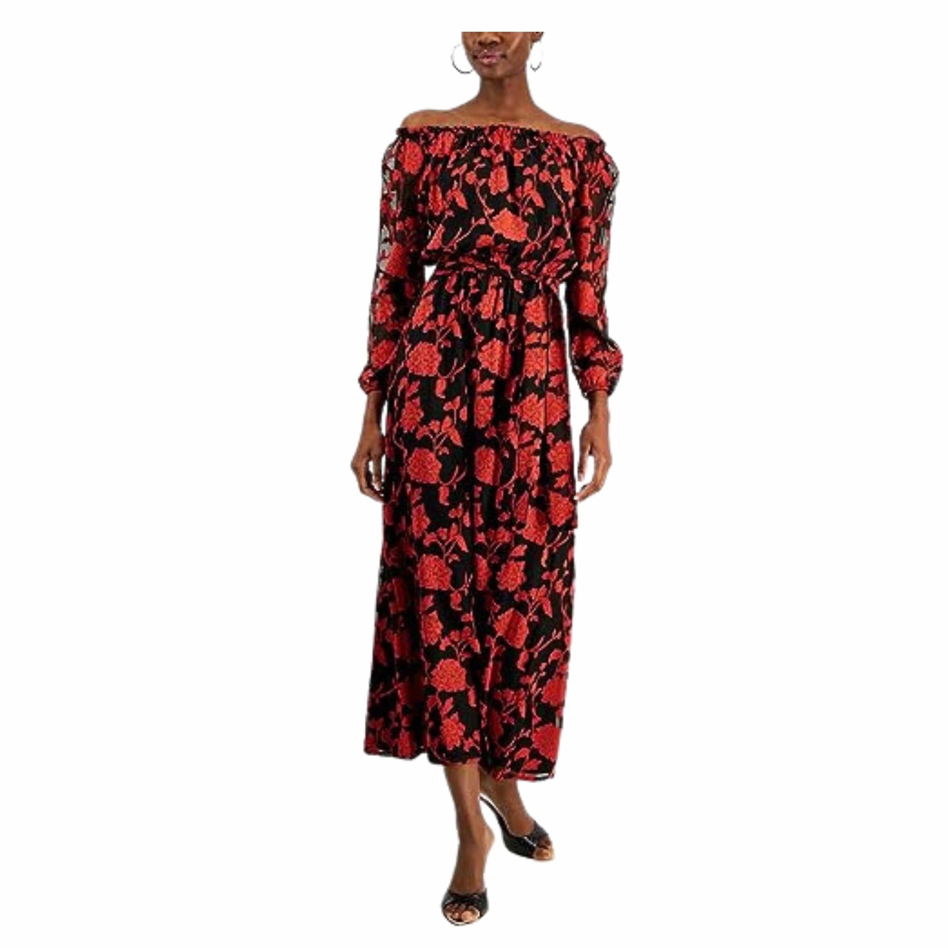 INC INTERNATIONAL CONCEPTS Womens Dress L / Multi-Color INC - Floral-Print Off-the-Shoulder Maxi Dress