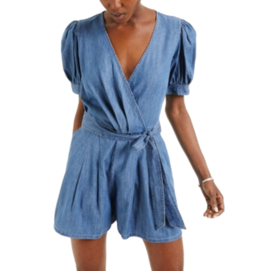 INC INTERNATIONAL CONCEPTS Womens Overall XL / Blue INC -  Puff-Sleeve Romper