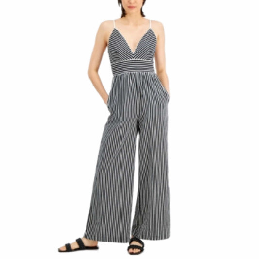 INC INTERNATIONAL CONCEPTS Womens Overall L / Multi-Color INC - Striped Adjustable-Strap Jumpsuit