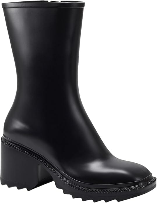 INC INTERNATIONAL CONCEPTS Womens Shoes 39 / Black INC - Everett Faux Leather Outdoor Rain Boots