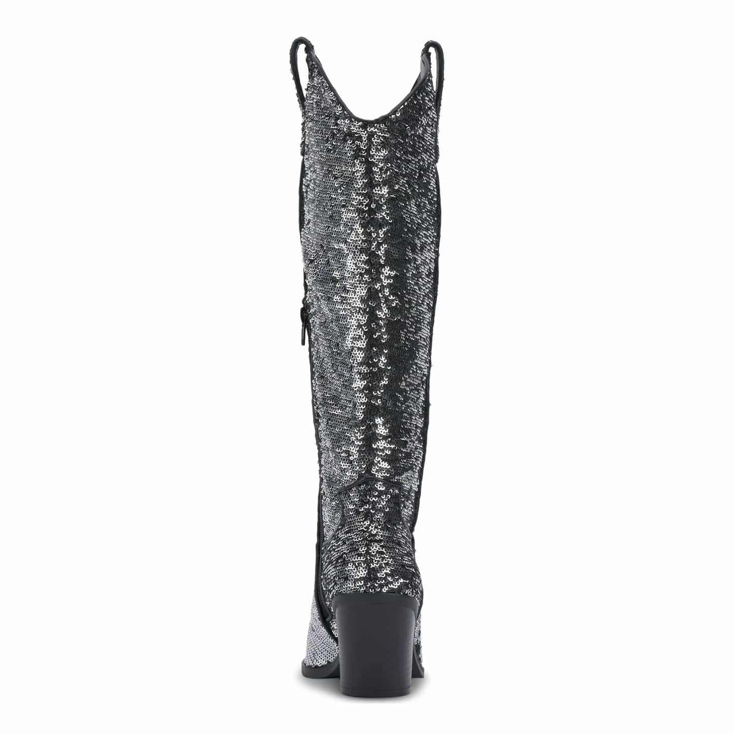 INC INTERNATIONAL CONCEPTS Womens Shoes 37.5 / Silver INC INTERNATIONAL CONCEPTS - Sequined Zipper Accent Ipiriah Boots