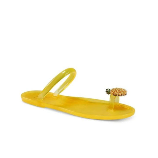 INC INTERNATIONAL CONCEPTS Womens Shoes 36 / Yellow INC INTERNATIONAL CONCEPTS -  Toe Ring Pineapple Detail Embellished Strappy