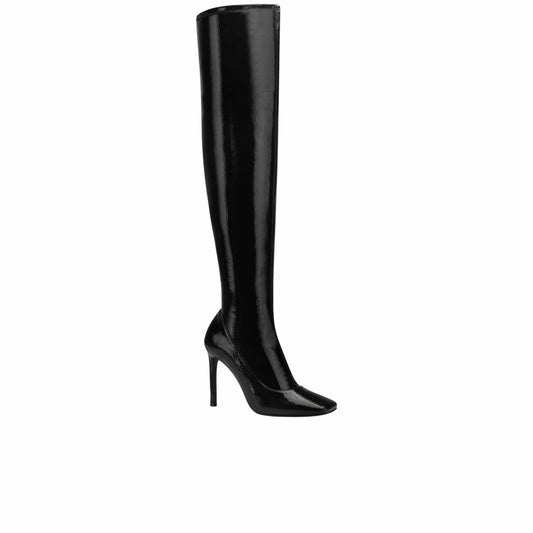 INC INTERNATIONAL CONCEPTS Womens Shoes 41 / Black INC - Keenah Patent Square Toe Thigh-High Boots