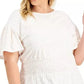 INC INTERNATIONAL CONCEPTS Womens Tops XL / Multi-Color INC  -  Animal-Print Smocked T-Shirt