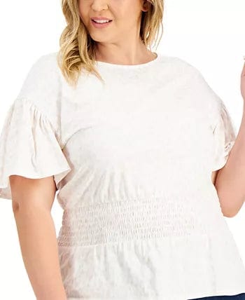 INC INTERNATIONAL CONCEPTS Womens Tops XL / Multi-Color INC  -  Animal-Print Smocked T-Shirt