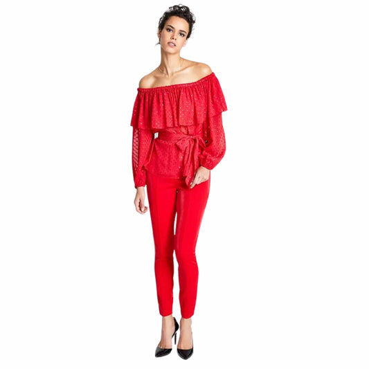 INC INTERNATIONAL CONCEPTS Womens Tops XL / Red INC  - Ruffled Off the Shoulder Top