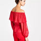 INC INTERNATIONAL CONCEPTS Womens Tops XL / Red INC  - Ruffled Off the Shoulder Top