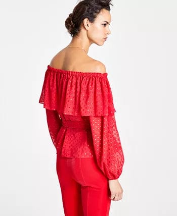 INC INTERNATIONAL CONCEPTS Womens Tops XL / Red INC  - Ruffled Off the Shoulder Top