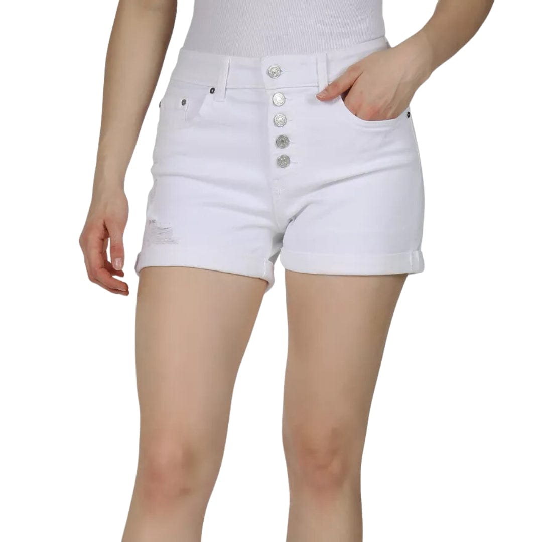 INDIGO BLUE Womens Bottoms M / White INDIGO REIN - 5-Button Denim Shorts