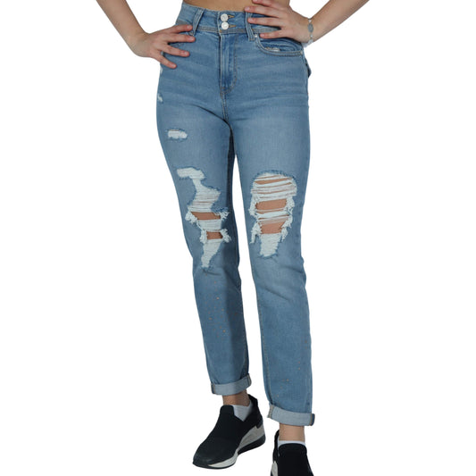 INDIGO REIN Womens Bottoms XS / Blue INDIGO REIN - Ripped Jeans