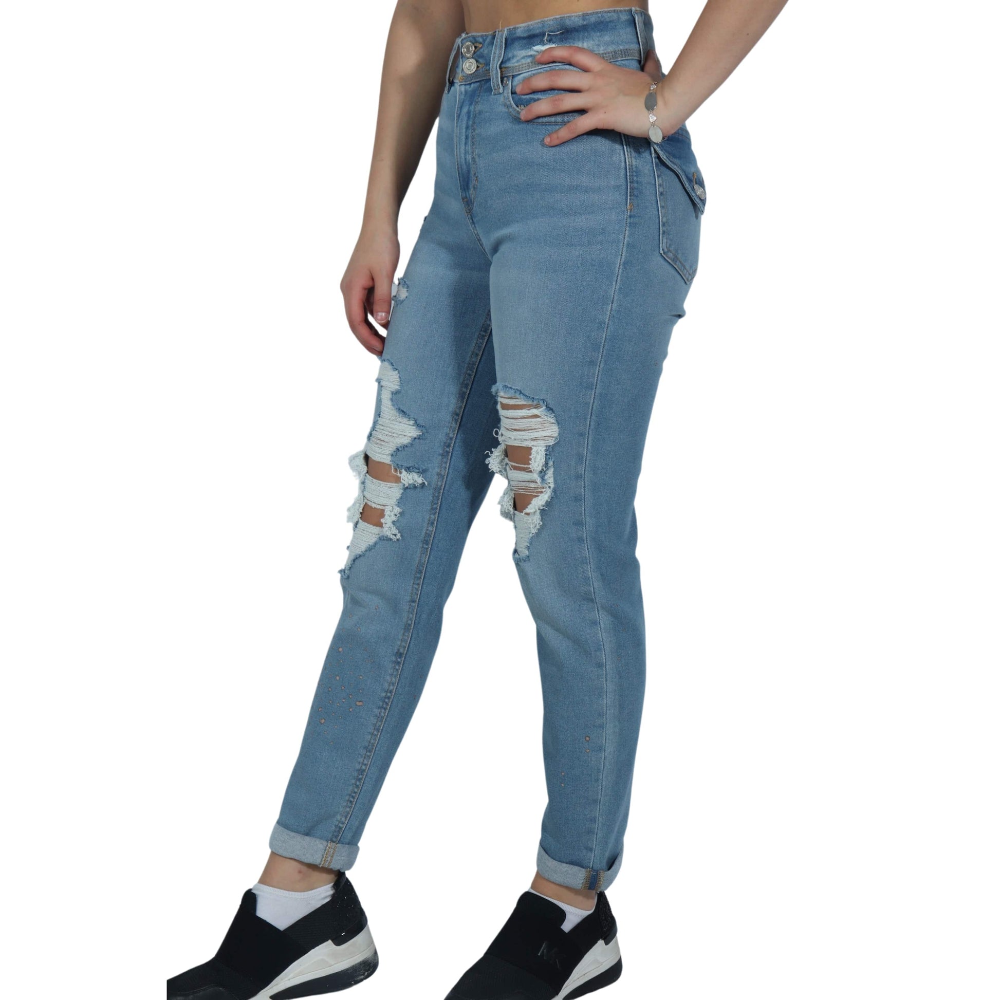 INDIGO REIN Womens Bottoms XS / Blue INDIGO REIN - Ripped Jeans