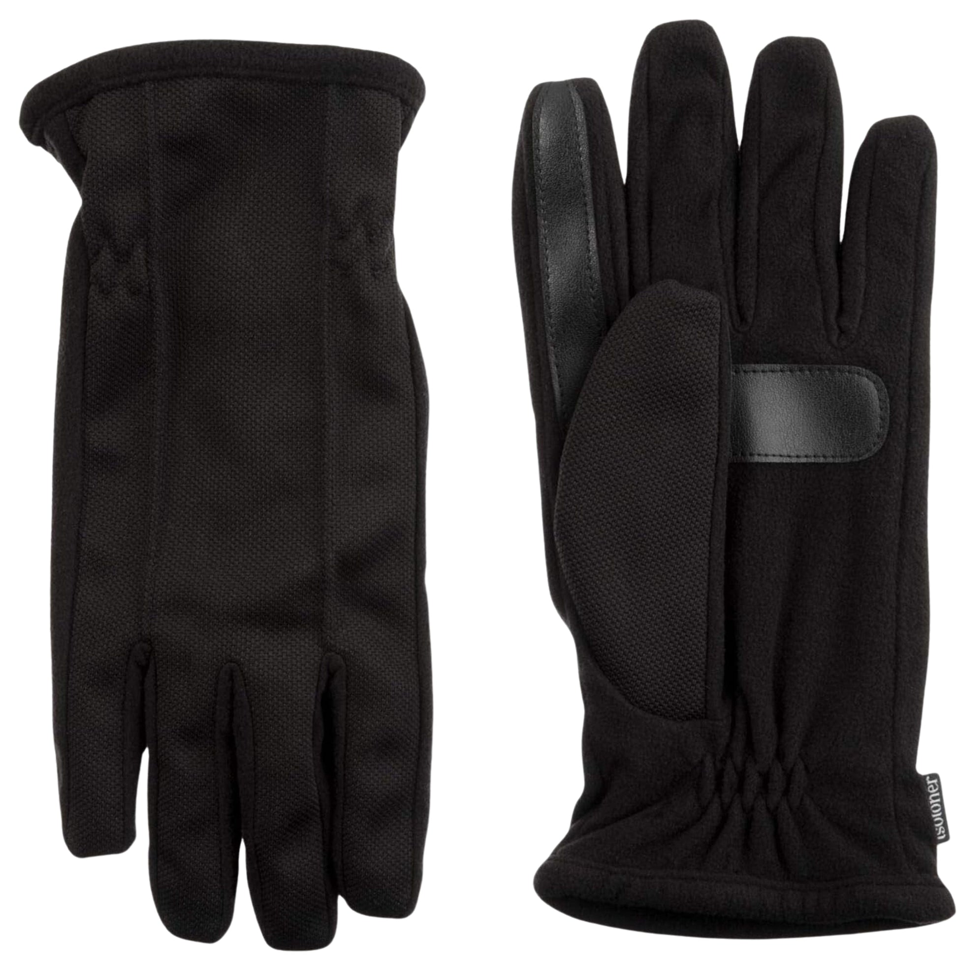 ISOTONER Gloves & Earmuffs M / Black ISOTONER- Men Fleece Lined Smart Driving Gloves