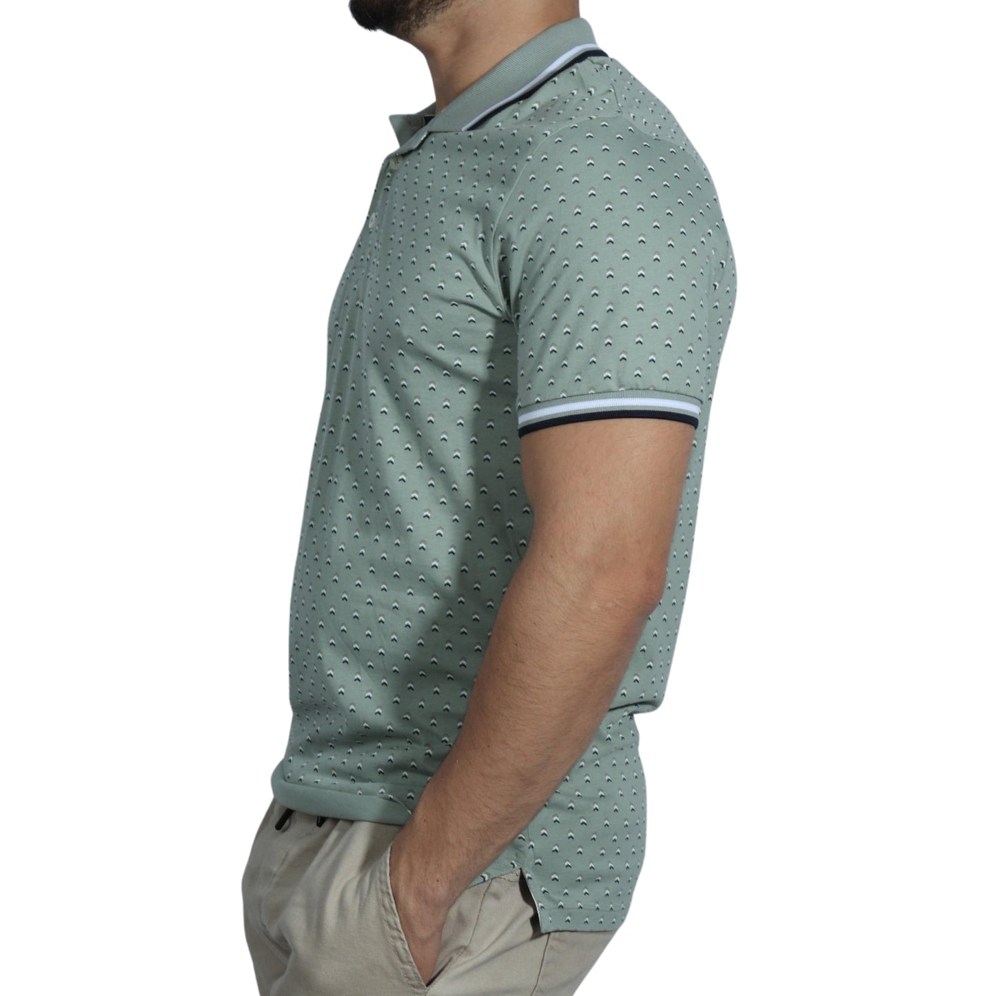 JACK & JONES Mens Tops S / Green JACK & JONES - Collar Neck T-Shirt