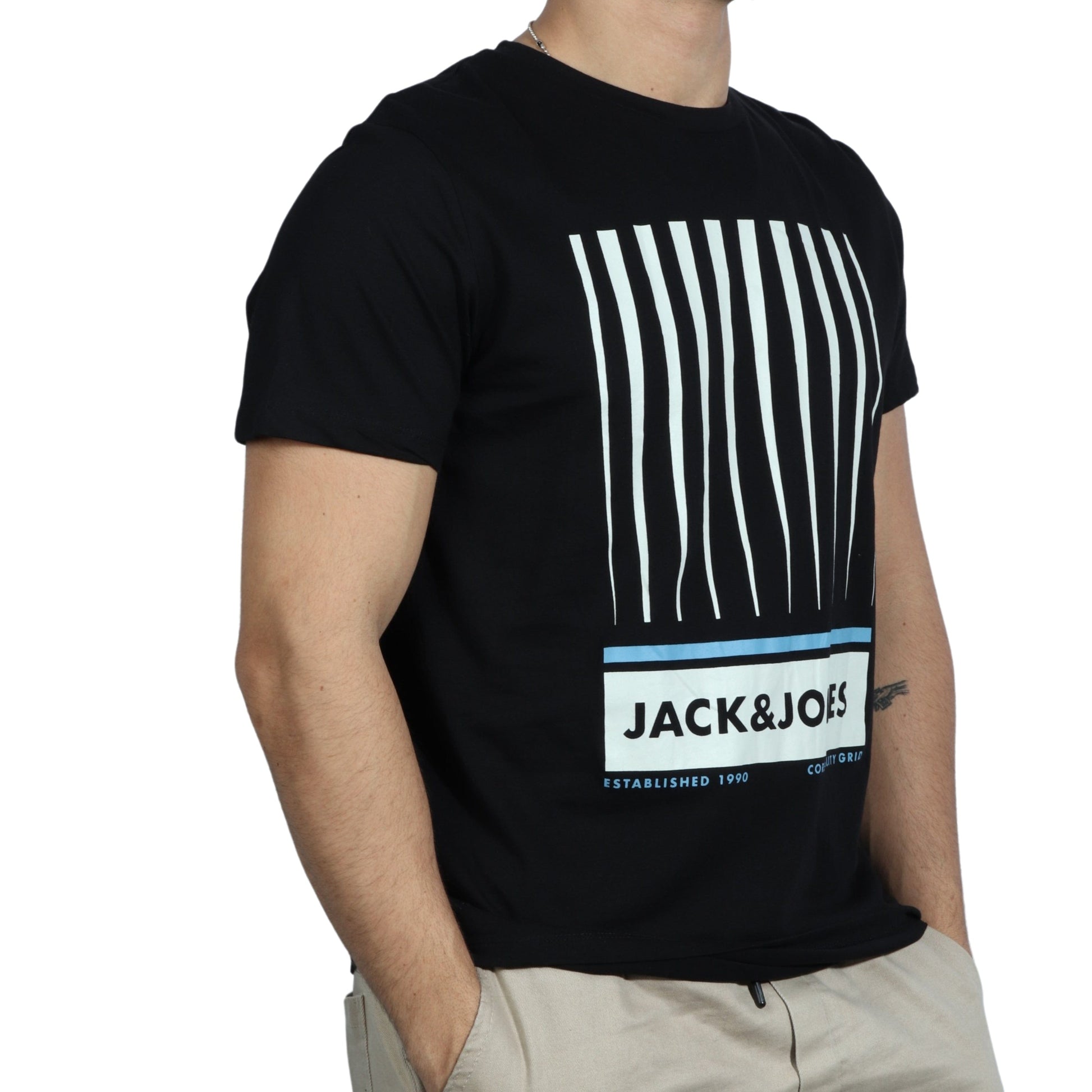 JACK & JONES Mens Tops M / Black JACK & JONES - Graphic T-Shirt