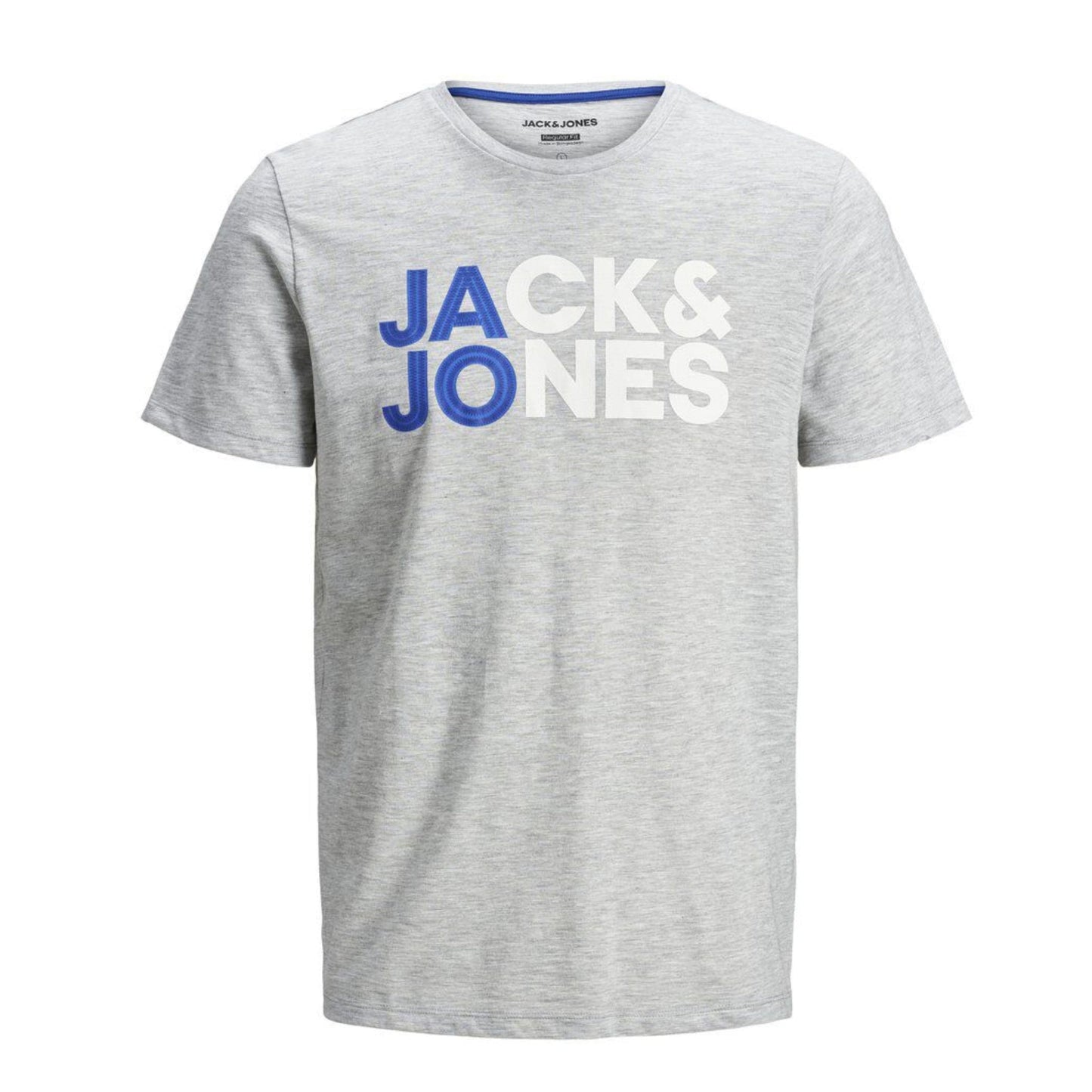 JACK & JONES Mens Tops M / Grey JACK & JONES -  Logoprint T-shirt Heren Grijs