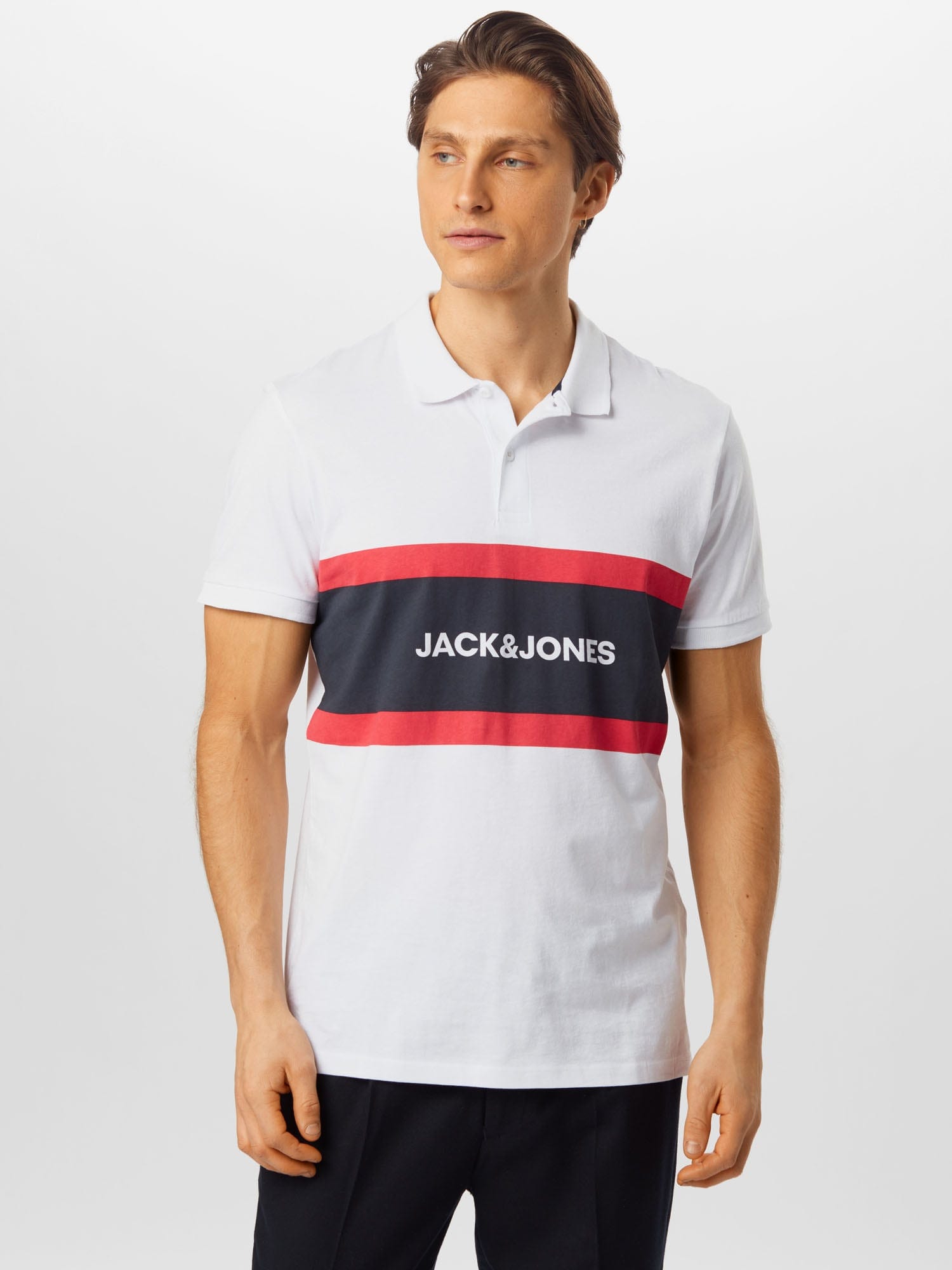 JACK & JONES Mens Tops S / White JACK & JONES -  Polo Shirt in Regular Fit