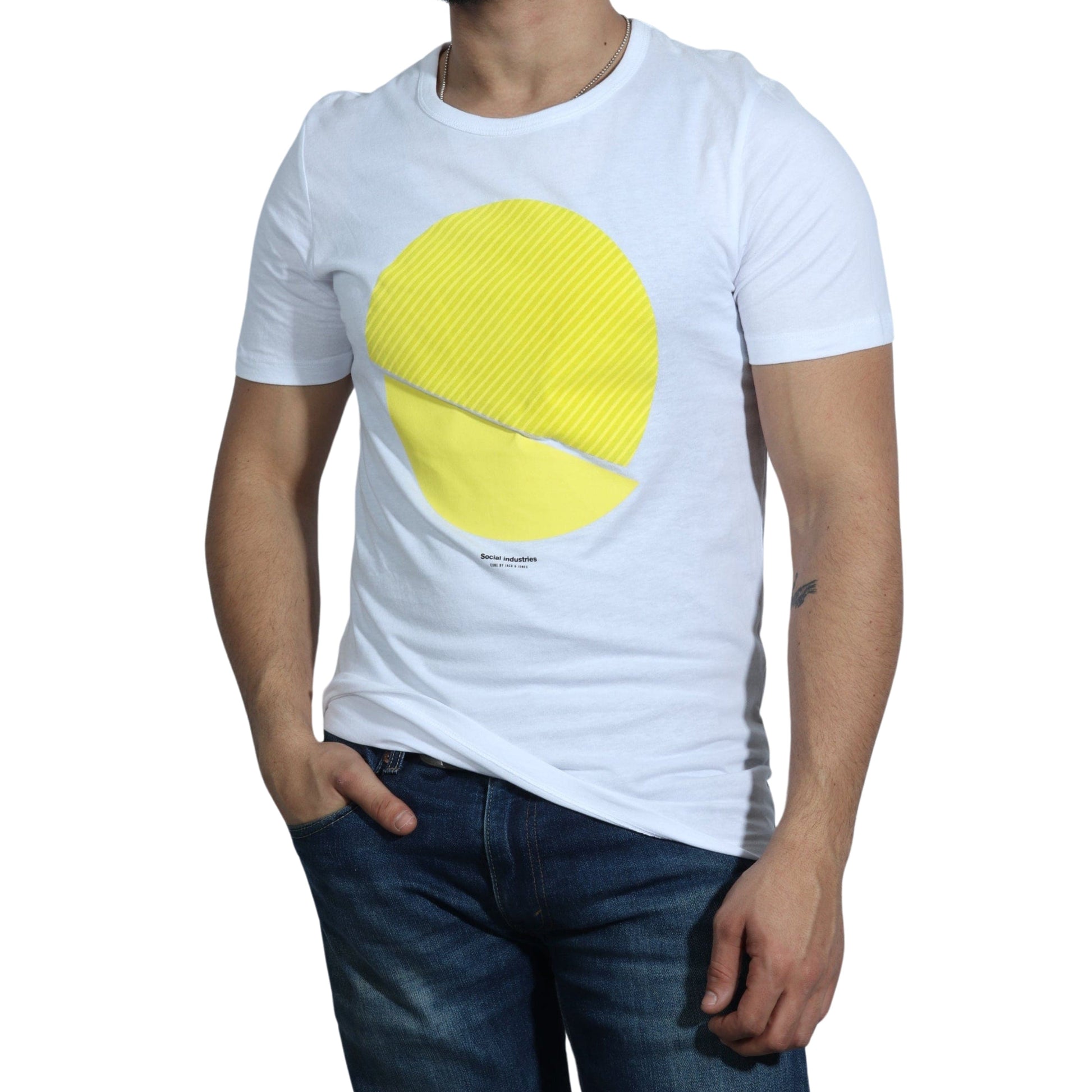 JACK & JONES Mens Tops S / White JACK & JONES - Printed T-Shirts